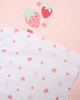 Rock a bye boutique H14299 * RBH14299 Strawberry top and shorts with plushie (0-9 months)