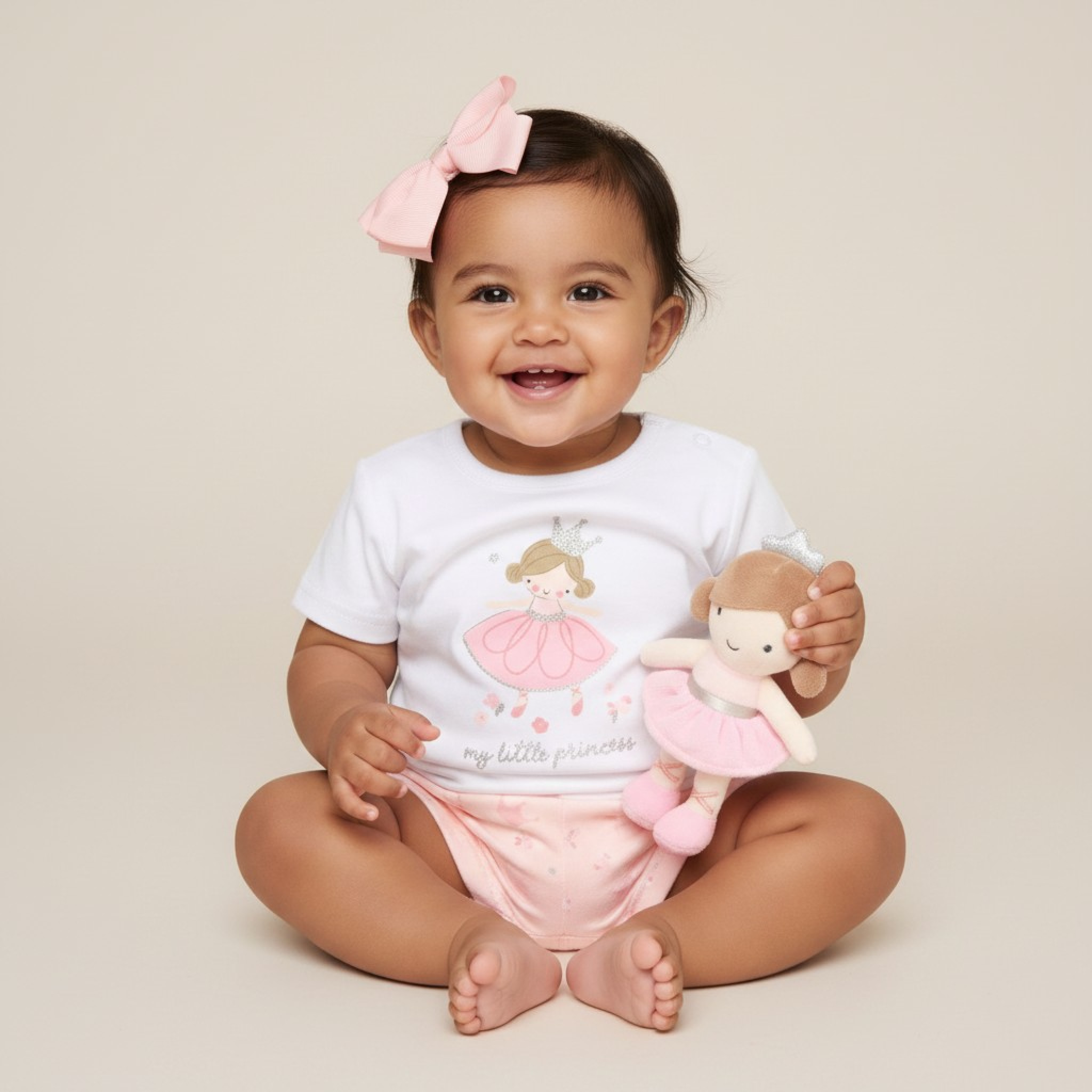 Rock a bye boutique H14301 * RBH14301 Princess  top and shorts with plushie (0-9 months)
