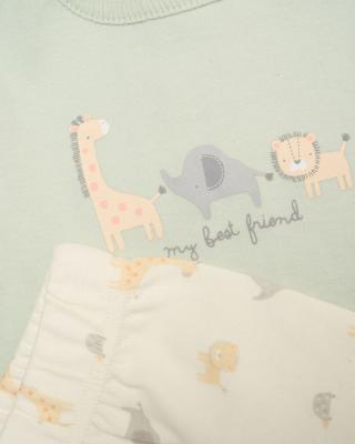 Rock a bye boutique H14301 * RBH14310 Giraffe Safari top and shorts with plushie (0-9 months)
