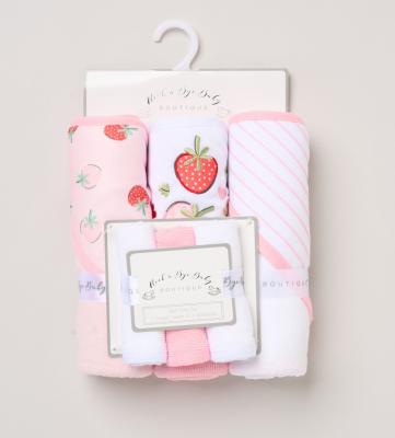 Rock a bye boutique H14924 * RBH14924 Hooded Towel and Wash Cloth Set "Strawberry"