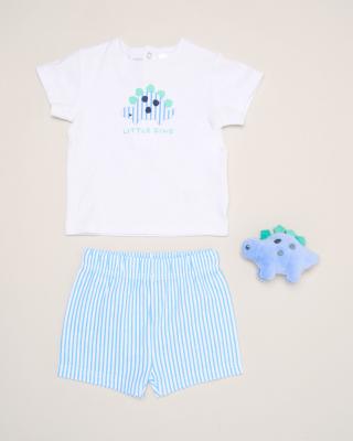 Rock a bye boutique H14301 * RBH14949 Stegasaurus top and shorts with plushie (0-9 months)