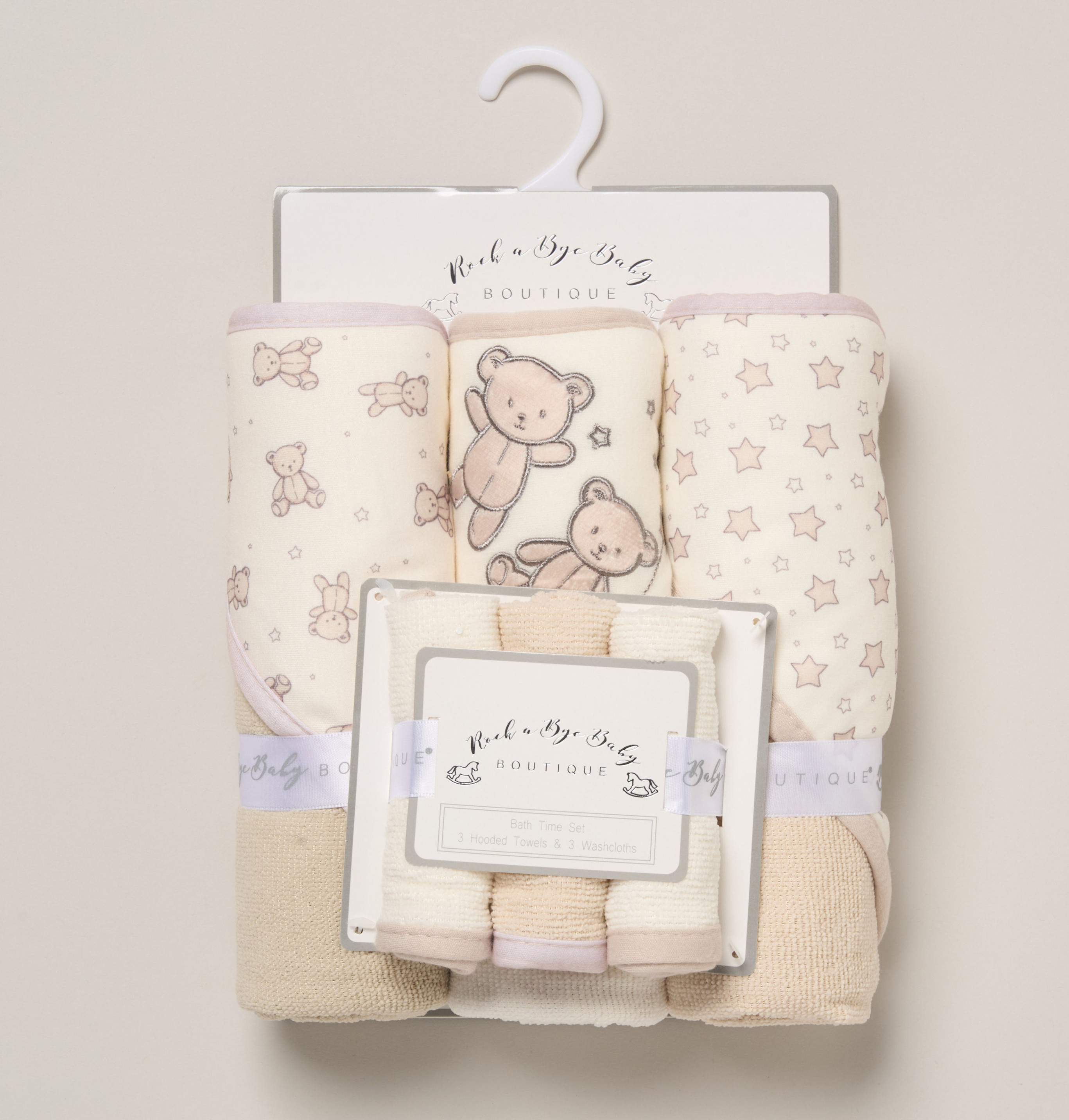 Rock a bye boutique H15013 * RBH15013 Hooded Towel and Wash Cloth Set "Teddy"