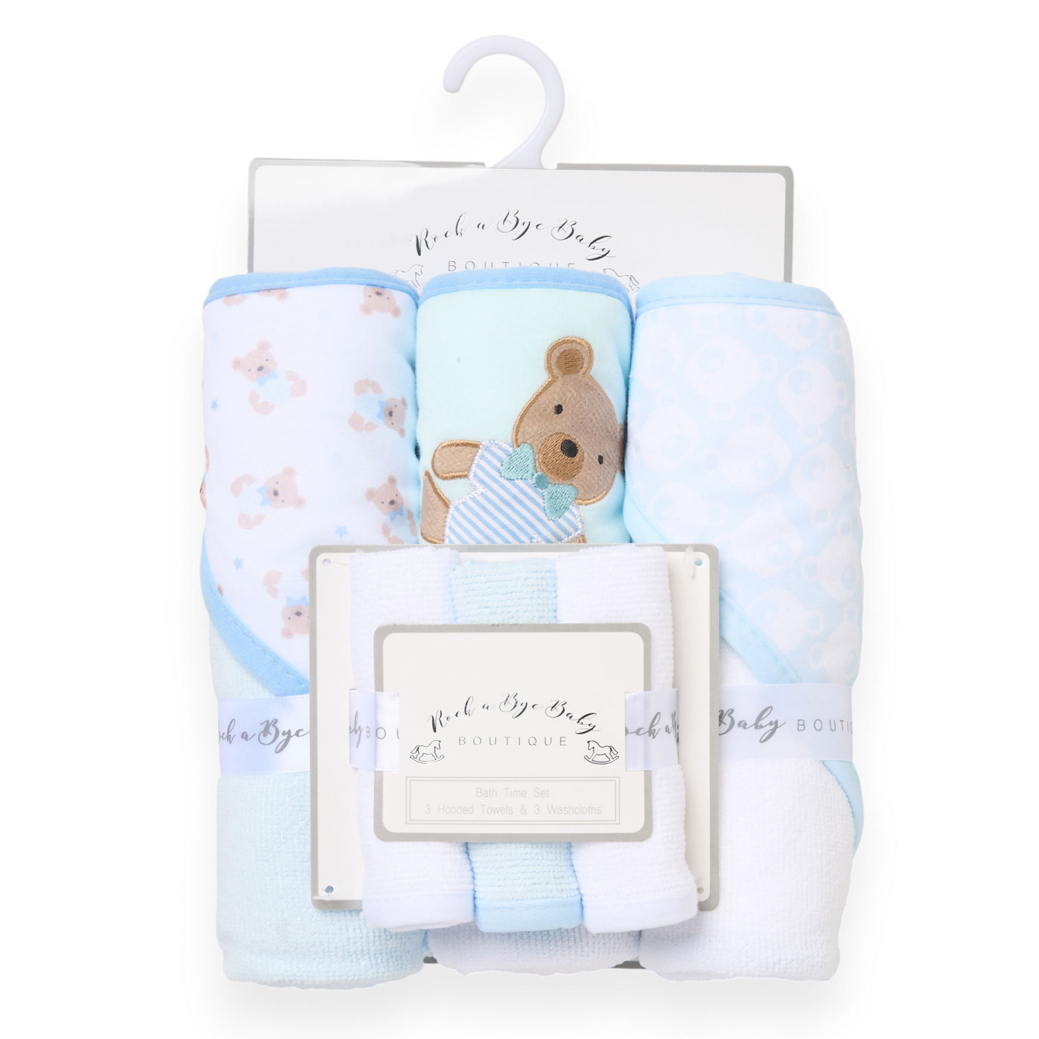 Rock a bye boutique H15016 * RBH15016 Hooded Towel and Wash Cloth Set "Bear"