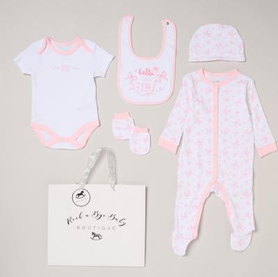 Rock a bye boutique H15027NB * RBH15027 "Hello Sweet Girl" 5 Piece Layette Set (Nb-6 months)