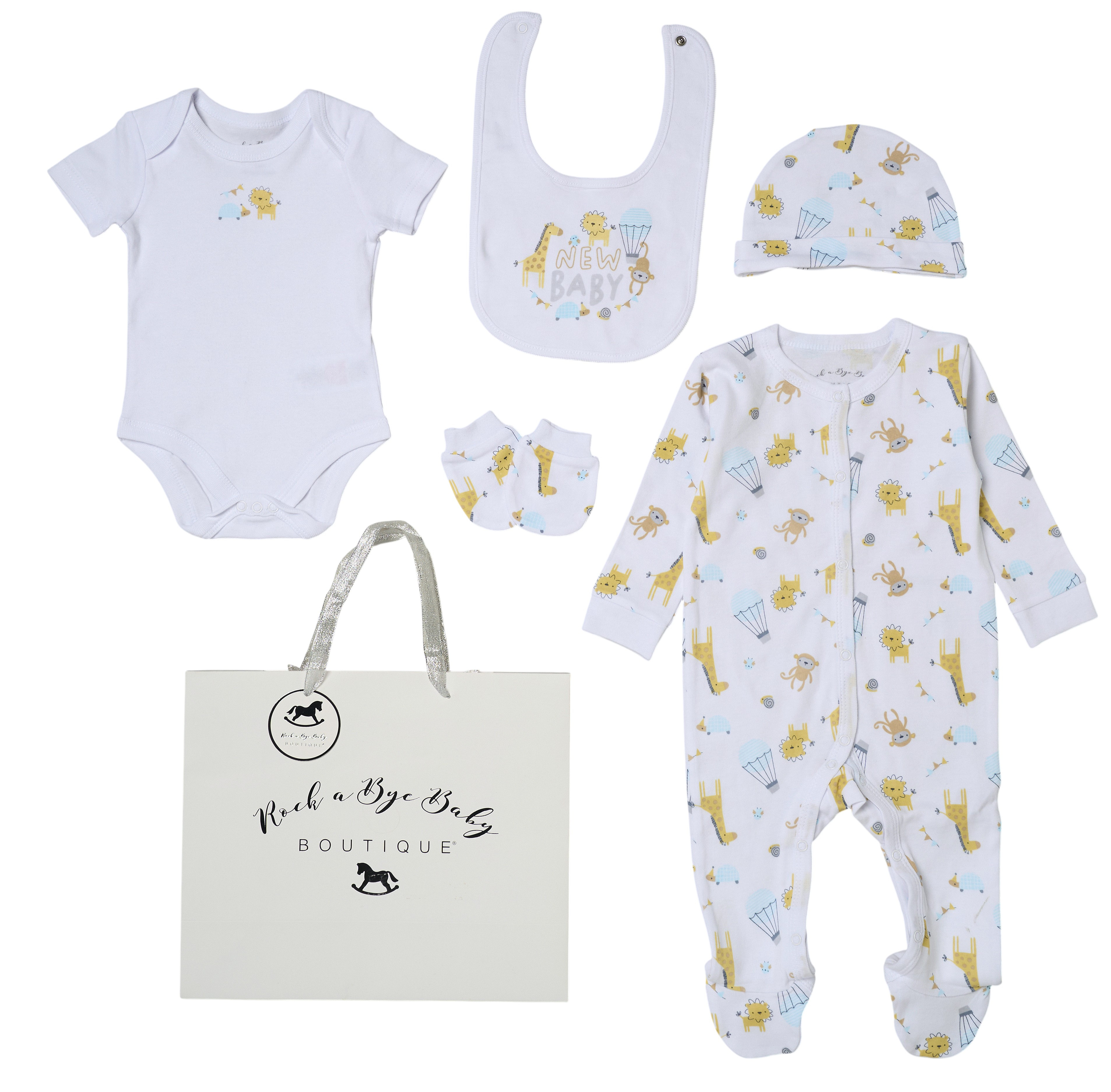 Rock a bye boutique H15045NB * RBH15045 "New Baby " 5 Piece Layette Set (Nb-6 months)
