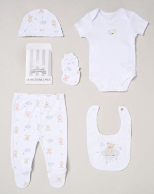 Rock a bye boutique H15094 * RBH15094 "Hello" Baby Milestone 6 Piece Set (NB - 6m)