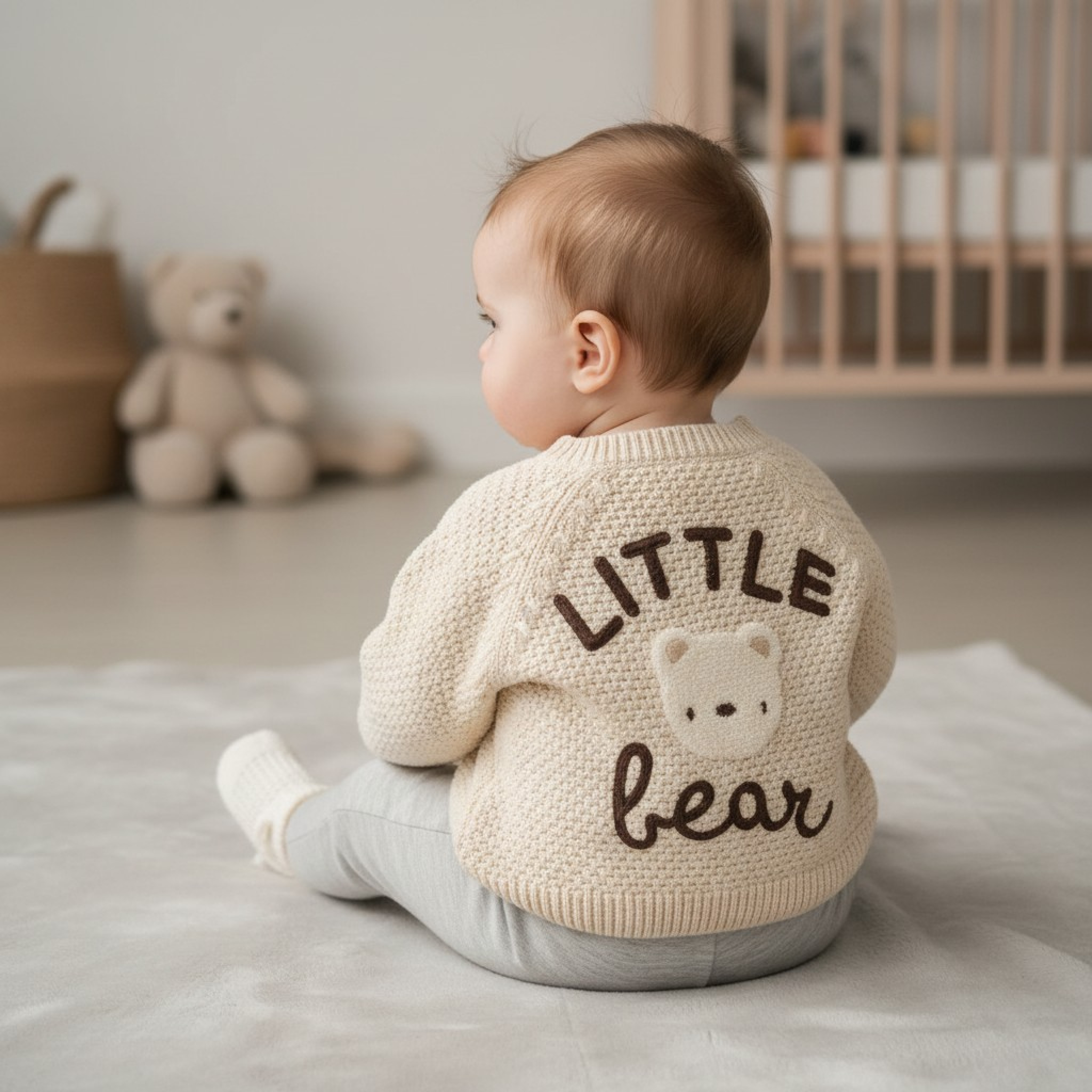 Rock a bye boutique H15329 * RBH15235  Cream "Little Bear" Cardigan (0-12 months)