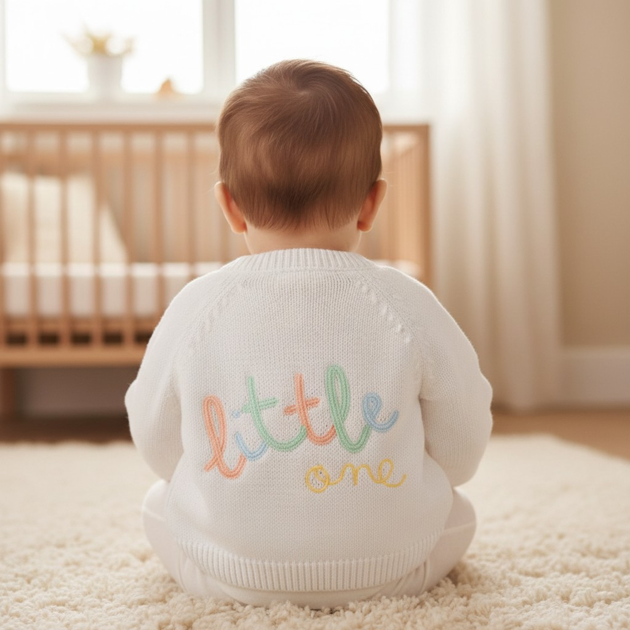 Rock a bye boutique H15329 * RBH15239 White  "Little One" Cardigan (0-12 months)