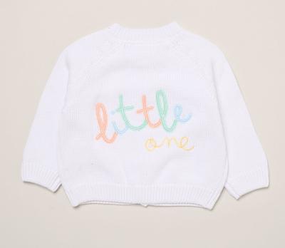 Rock a bye boutique H15329 * RBH15239 White  "Little One" Cardigan (0-12 months)