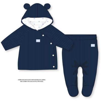 RBJ15438  Ribbed velour jacket and trousers  (newborn - 6 months)