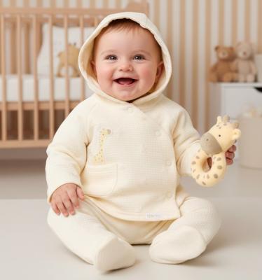 RBJ15448  Star textured quilted Hooded Set & Toy  (Nb-6 months)