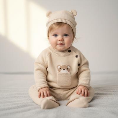 RBJ15458  True Knit Teddy Jumper , Hat & Trousers  ( 0-9 months)