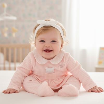RBJ15500  Jumbo Rib Fleece Top, trousers &Headband (3 & 6 months)