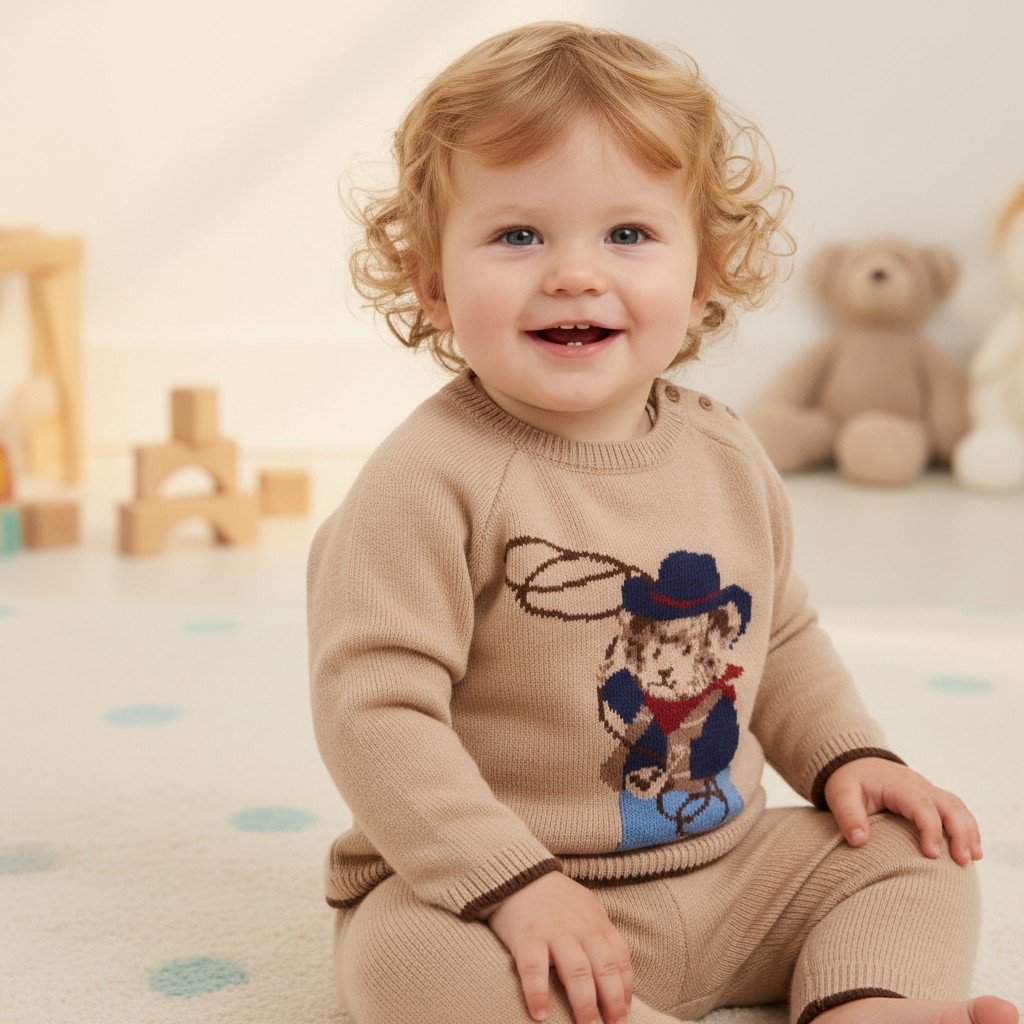 Rock a bye boutique J15520 * RBJ15520 True Knit  Teddy Jumper & Trousers ( 0-12 months)