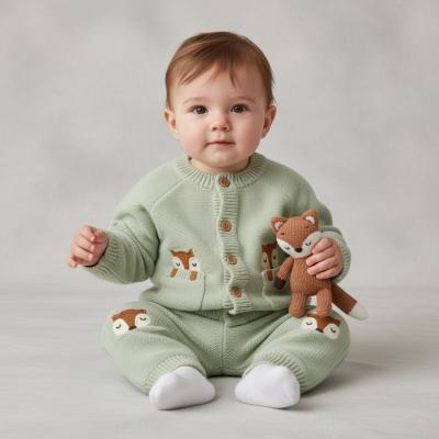 RBJ15543  True Knit Fox Cardigan & Trousers  ( 0-9 months)