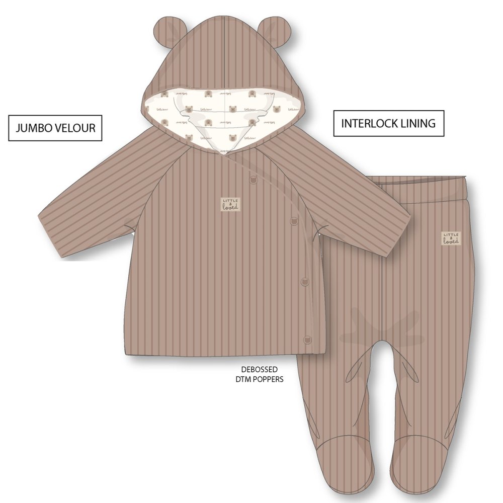 Rock a bye boutique RBJ15544 Ribbed velour jacket and trousers (newborn - 6 months)