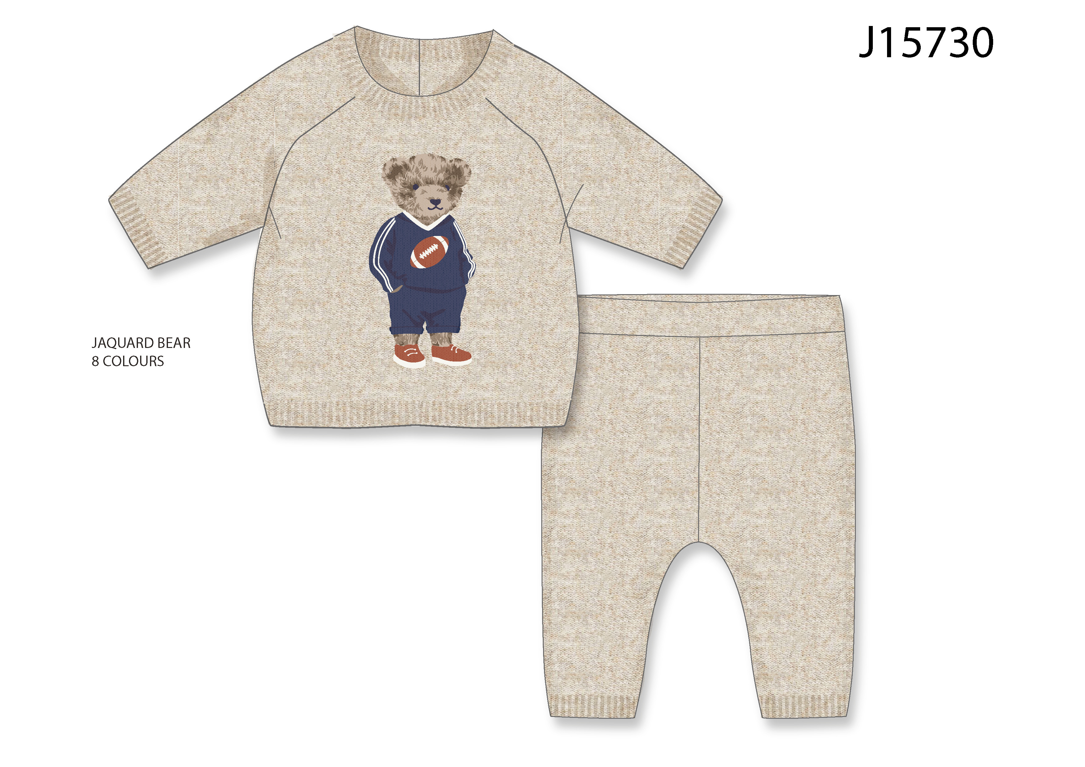 Rock a bye boutique J15729 * RBJ15730-Oa True Knit Teddy Jumper & Trousers ( 0-12 months)