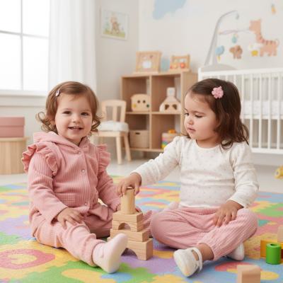 RBJ15755  Velour Ribbed Jacket, Trousers & Bodysuit  (6-9 months)