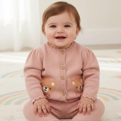 RBJ15761  True Knit Teddy Cardigan & Trousers  (6-9 months)