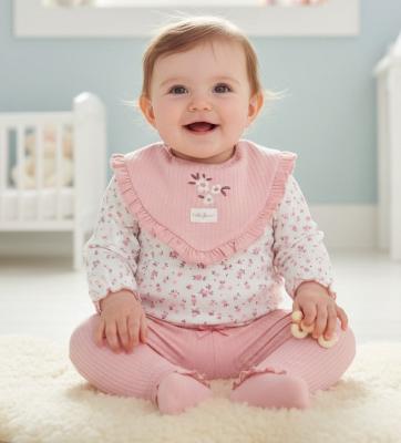 RBJ15823  Bodysuit, Bib and Frilled Trousers  (3-9 months)