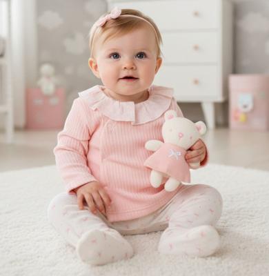RBJ16231  Rib Velour Top,Trouser &Toy (3 & 6 months)