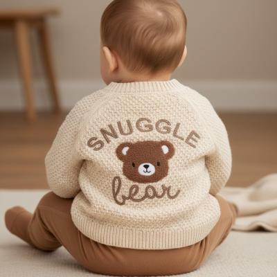 RBJ16586C  Cream "Snuggle Bear" Cardigan  (0-12 months)