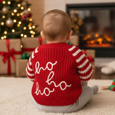 RBJ16590R  Red "ho Ho ho" Cardigan  (0-12 months)