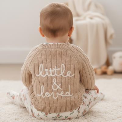 RBJ16593Be  Beige "Little & Loved" Cardigan  (0-12 months)