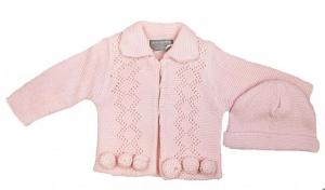 Rock a bye baby  5055578173545 RBQ17420 Double knit Cardigan and Hat (0-12 months)