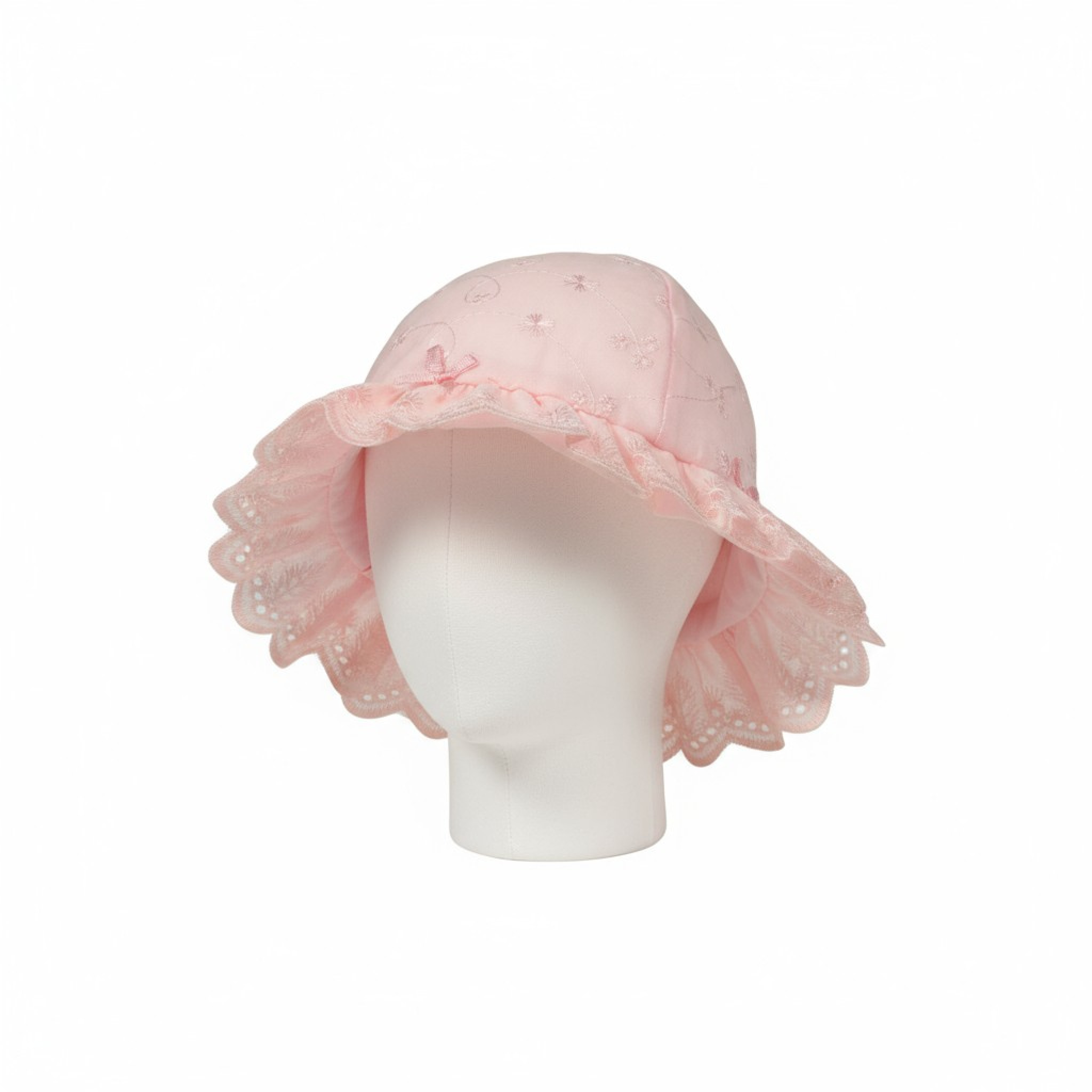 Snuggle Baby BW-0503-0633P 5035320426443 SB0503-0644-P Pink  Broderie Anglaise Summer Hat (0-12 months)