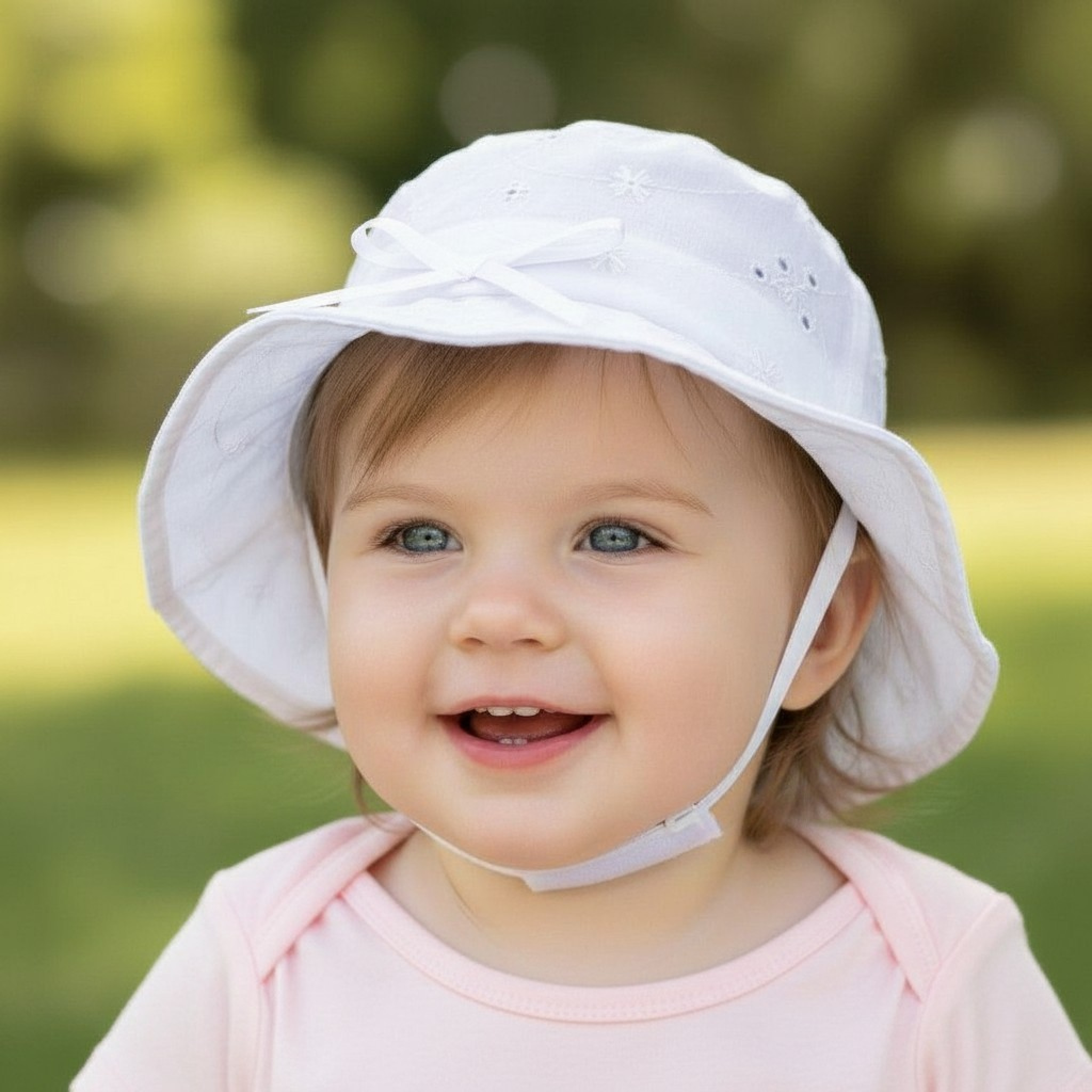 Snuggle Baby BW-0503-0645W 5035320136455 SB0503-0645W White  Broderie Anglaise Summer Hat (0-12 months)