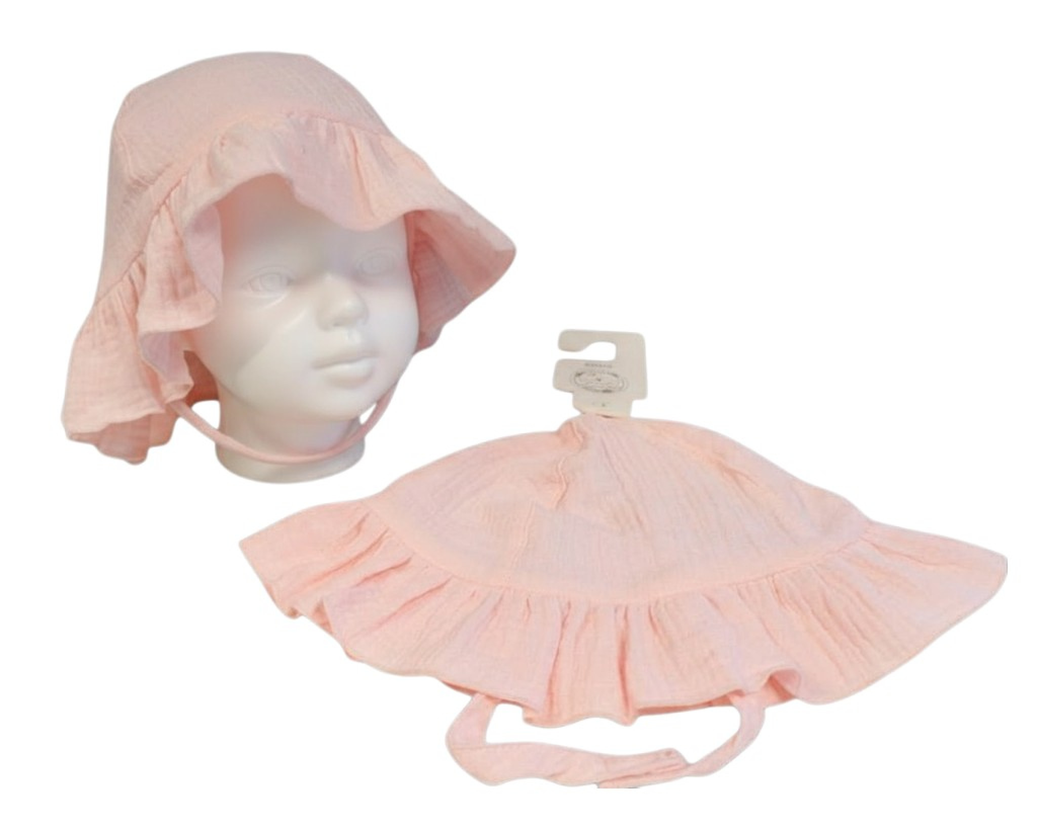 Snuggle Baby BW-0503-0633P 5035320426334 SB0503-633-P Pink Muslin Summer Hat (0-12 months)