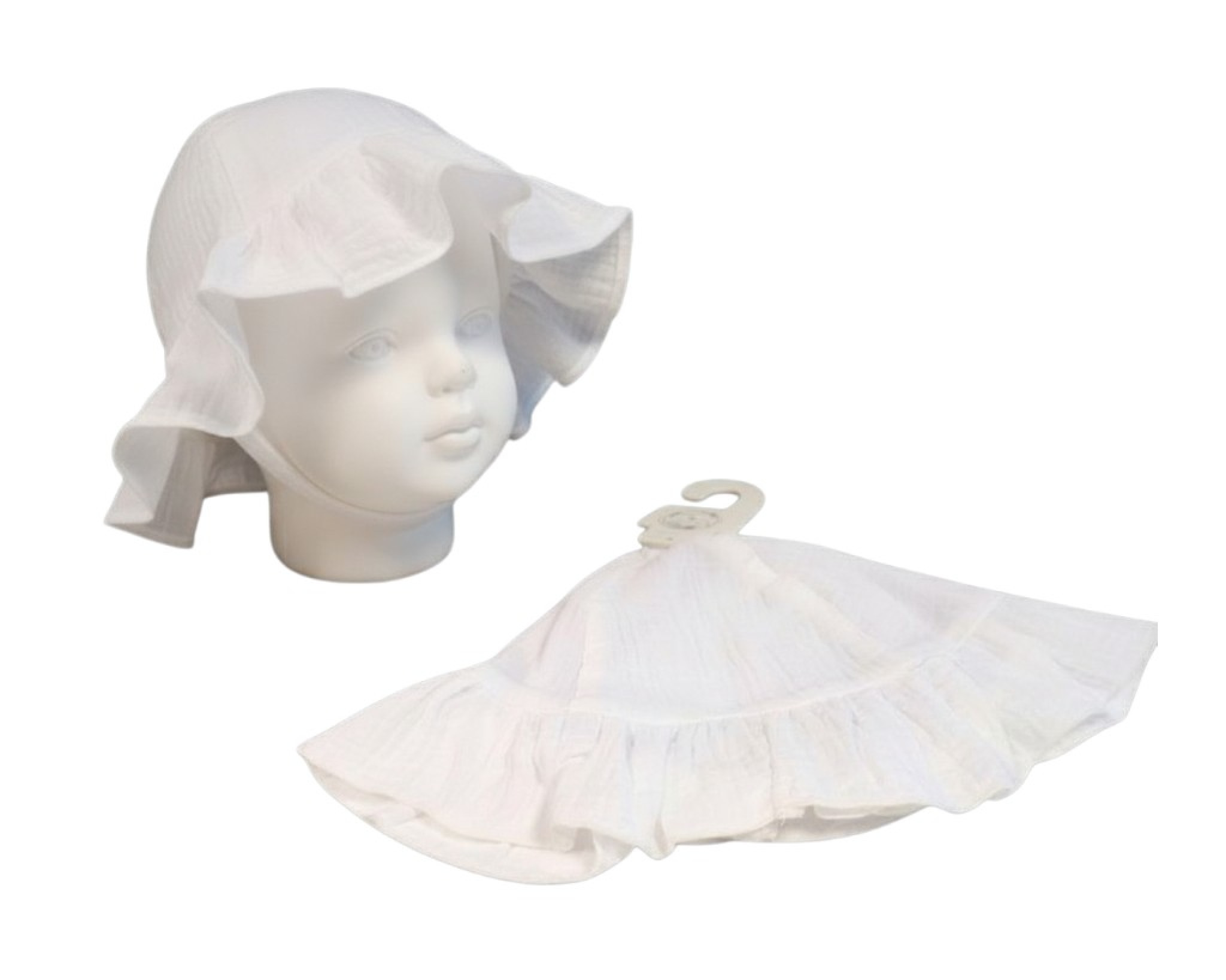 Snuggle Baby BW-0503-0633W 5035320126333 SB0503-633-W White Muslin Summer Hat (0-12 months)