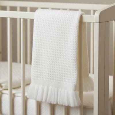 SB110-034-W  White "Waffle" Shawl 