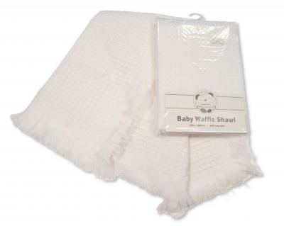 Snuggle Baby 5035320100340 SB110-034W White "Waffle" Shawl