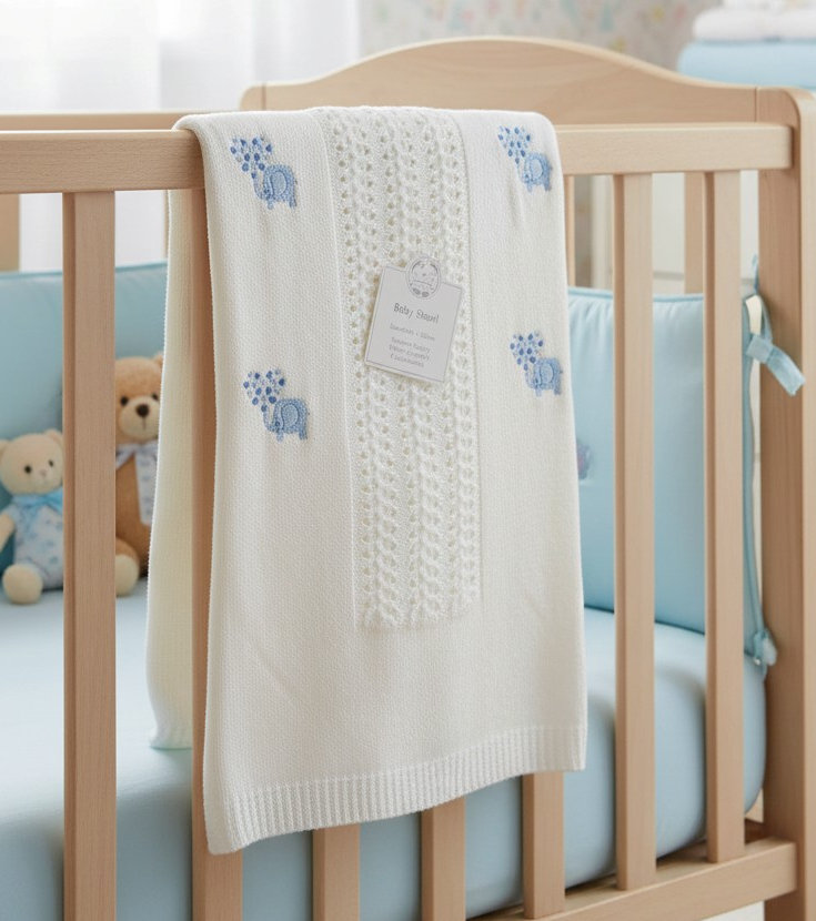 Snuggle Baby  5035320604251 SB110-425-B Sky "Elephant" Shawl