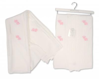 SB110-425-P  Pink "Elephant" Shawl with Fringe 