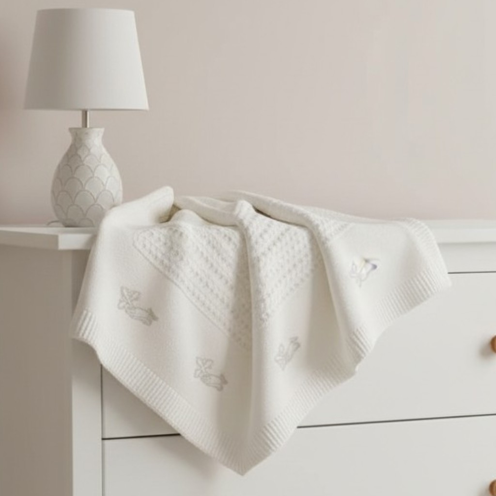 Snuggle Baby  5035320604275 SB110-427W Christening Shawl with Silver Embroidery