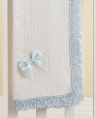 SB110-428S  Cotton lace trimmed  Bow  Shawl 