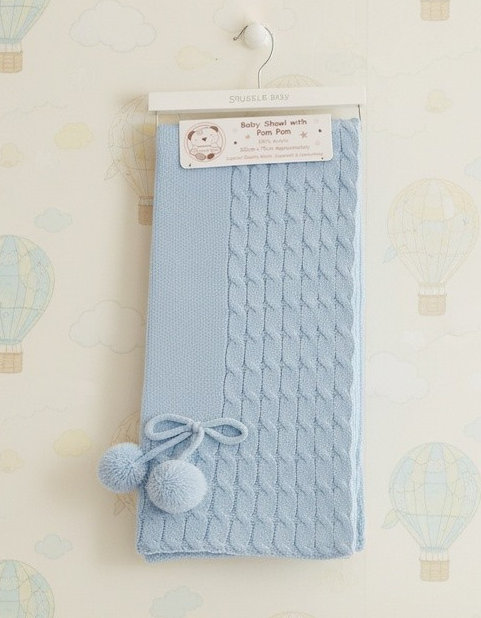 Snuggle Baby SB110-429S Sky "Pom Pom" Shawl