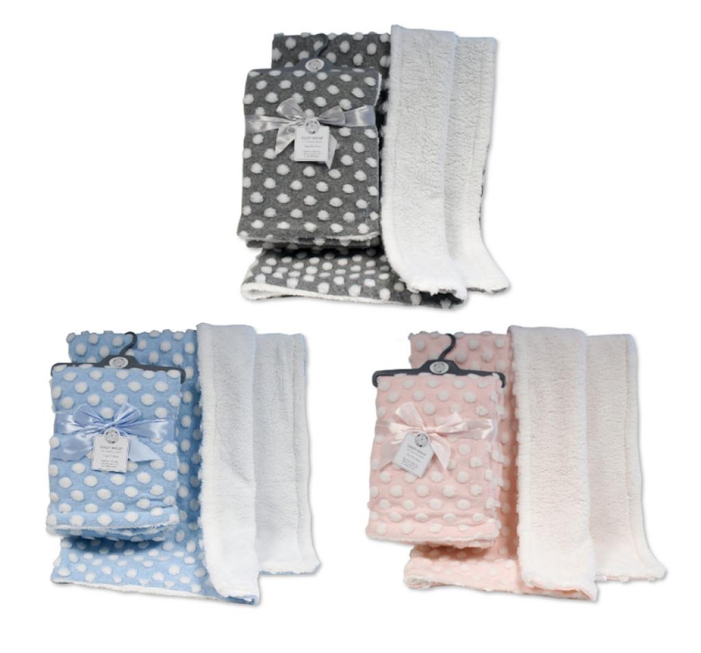 Snuggle Baby BW-112-1028G/P/S 5035320410289 SB112-1028 Spotted Wraps (Choose Colour)