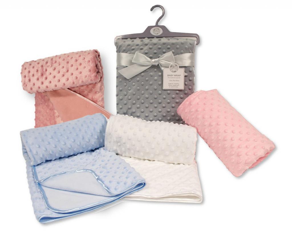 Snuggle Baby 112-1036DP/G/P/S/W Pink= 5035320410128, Sky Blue=5035320610122 , Grey =5035320710129 , White= 5035320110127, Dusky Pink= 5035320010366 SB112-1036 Bubble Wraps with Fleece Back (choose colour)