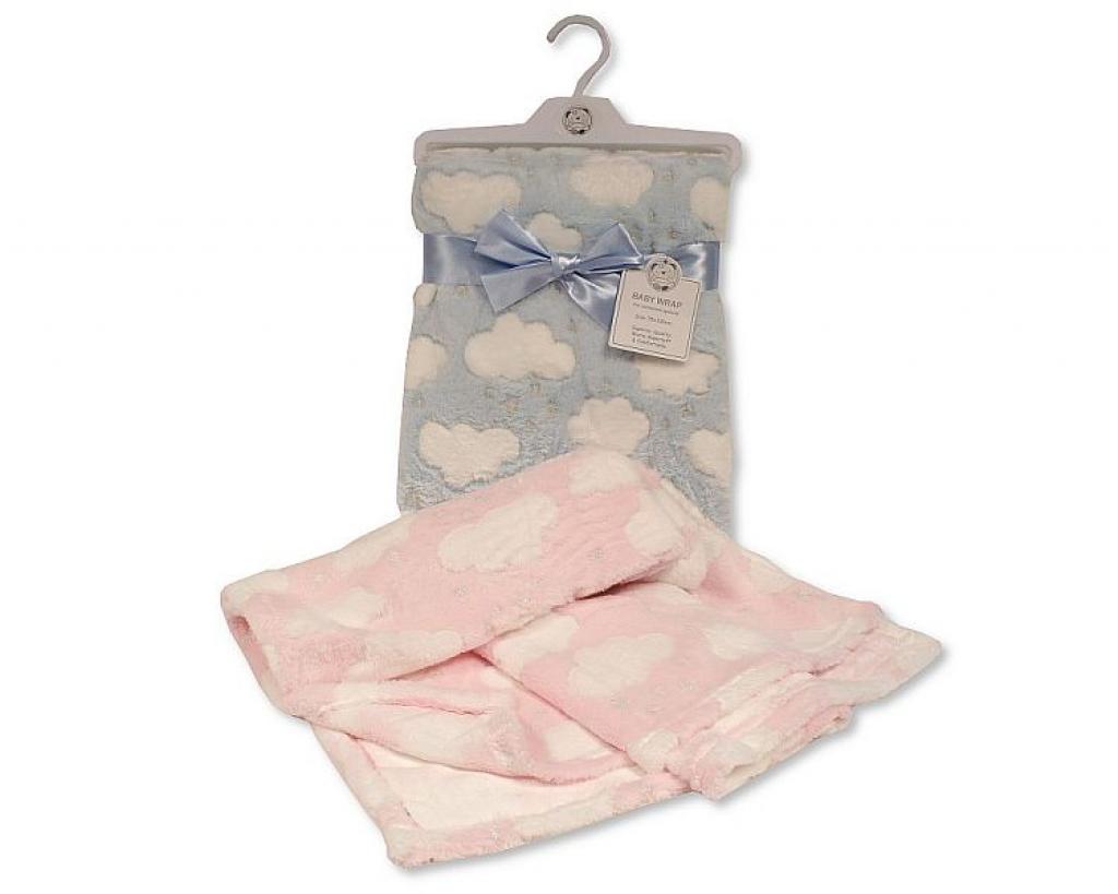 Snuggle Baby BW-112-1096P/S Pink = 5035320610962, Sky = 5035320410968 SB112-1096 "Clouds" Wraps (Choose Colour)