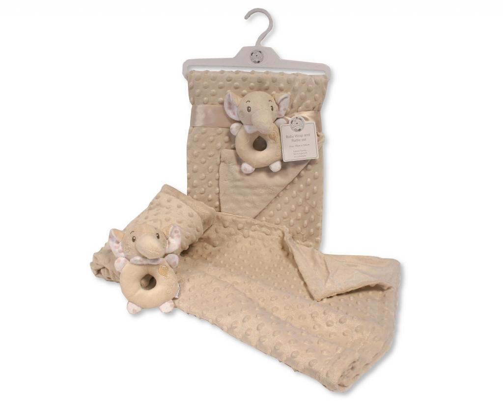 Snuggle Baby Bw-112-1098T 5035320210988 SB112-1098T Taupe Bubble Wrap and "Elephant" Ring Rattle