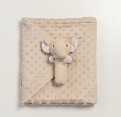 SB112-1099-T  Taupe Bubble Wrap and "Elephant" Stick Rattle 