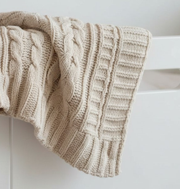 Snuggle Baby BW-112-2001 5035320220017 SB112-2001-T Taupe Chenille Cable Knit Wrap