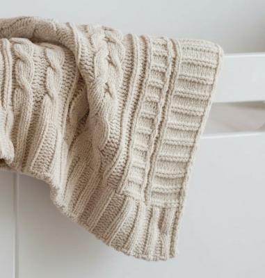 SB112-2001-T  Taupe Chenille Cable Knit Wrap 