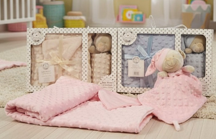 Snuggle Baby BW-112-2024 Pink = 503532042012, Blue = 503532062012, Taupe = 503532022012 SB112-2012A Boxed Blanket & Comforter Set SINGLE (Choose Colour)
