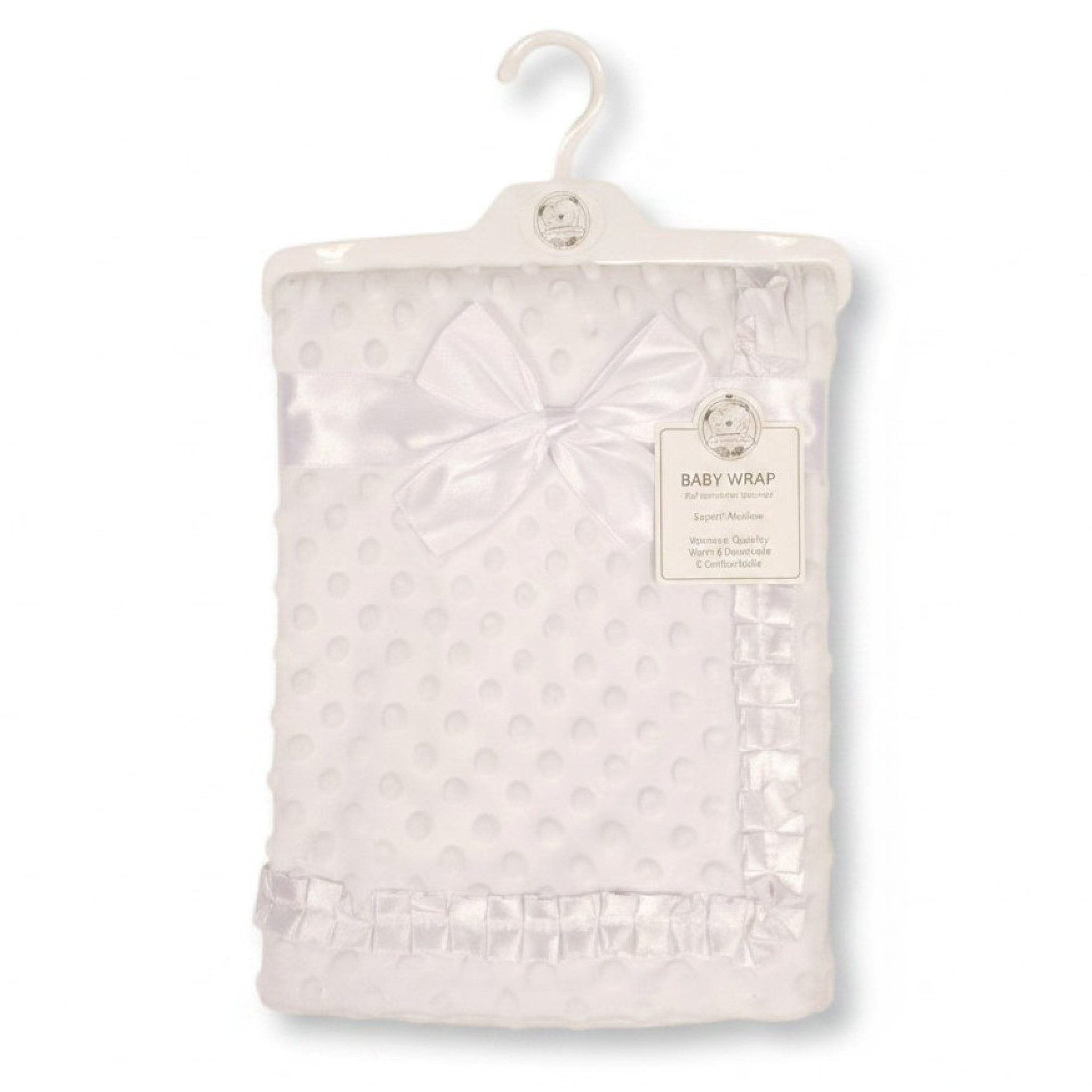 Snuggle Baby BW-112-2013W 5035320120133 SB112-2013W White Layered Dimple and Satin Wrap