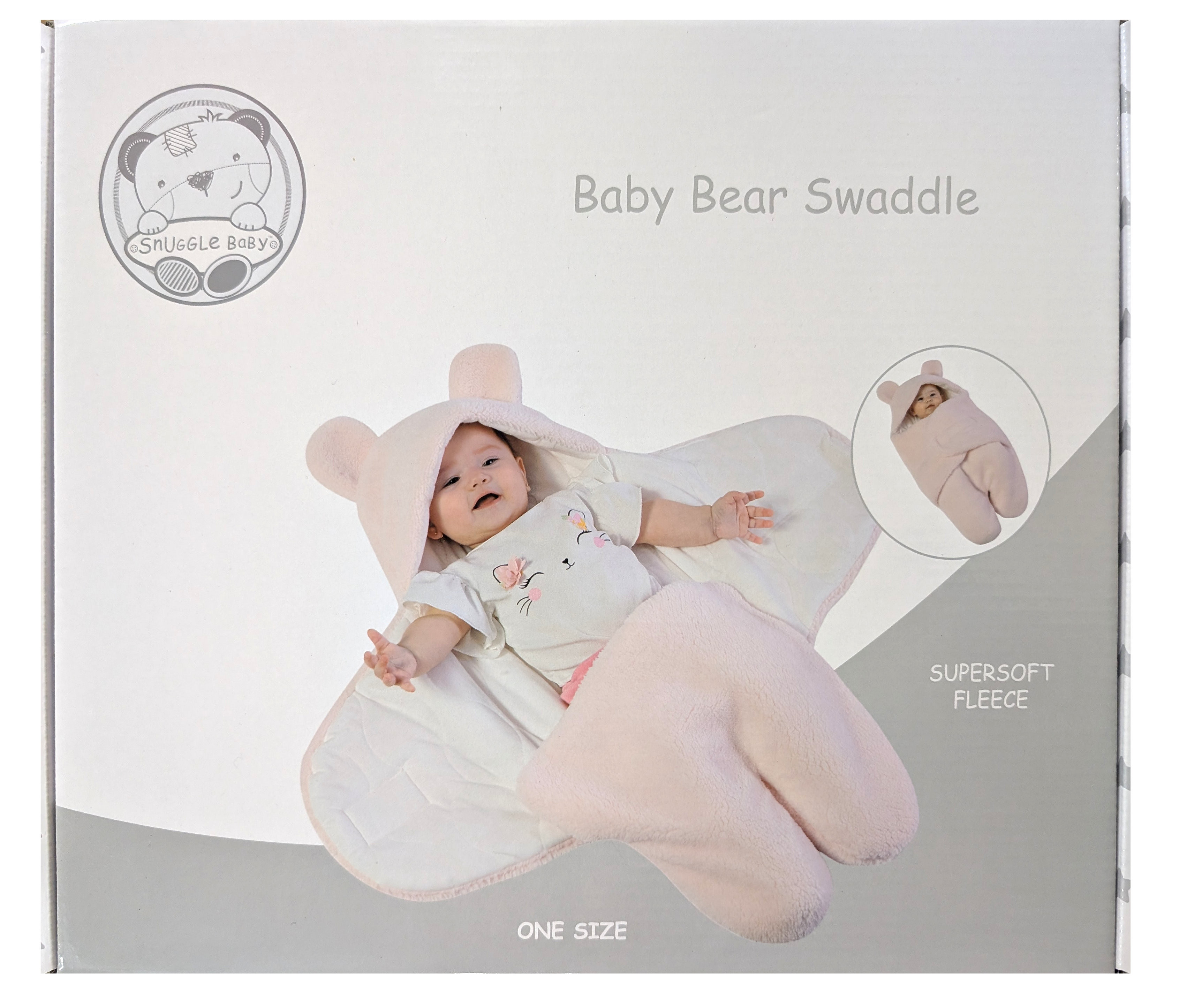 Snuggle Baby BW-112-2022P/S * SB112-2022P Pink Boxed Hooded Swaddle